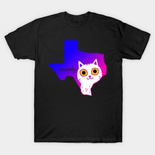 Neon Meowdy Texas Cat T-Shirt